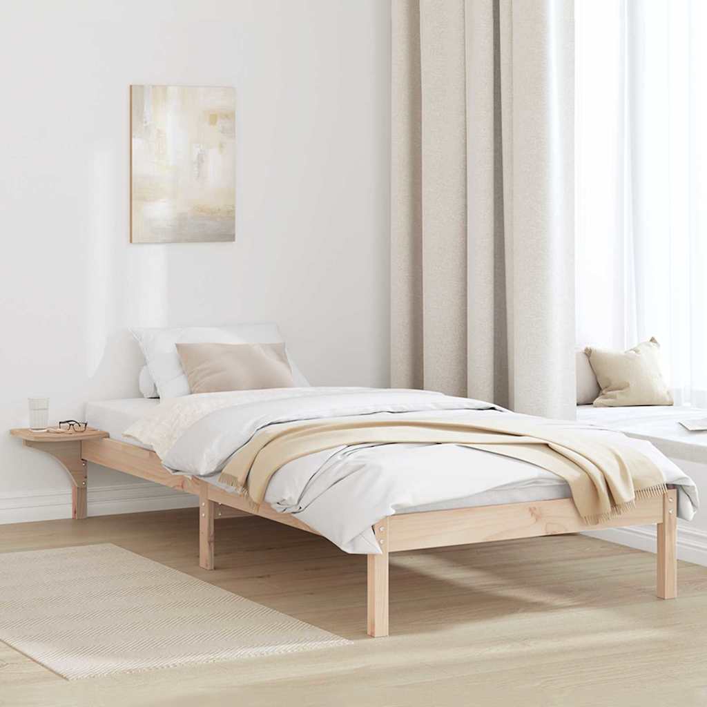 Bedframe met nachttafels Bruin 75 x 190 cm Bruin