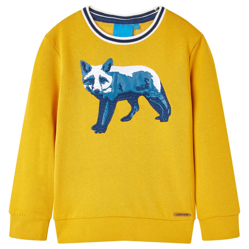 Kindertrui 116 okerkleurig