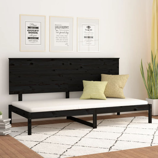 Slaapbank 90x200 cm massief grenenhout zwart