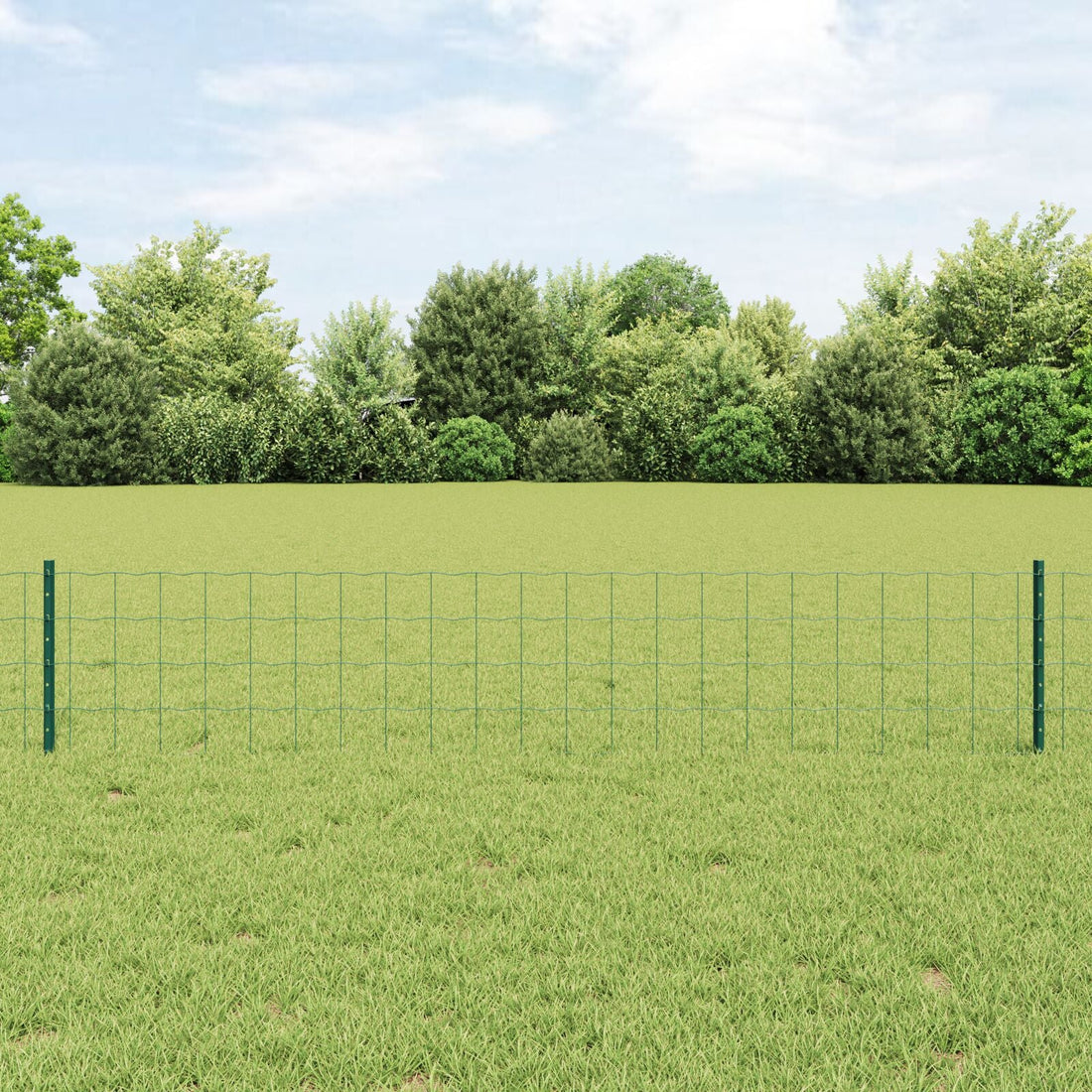 Euro omheining rol Set van 3 Groen PVC gecoat staal 50 x 0.4 m