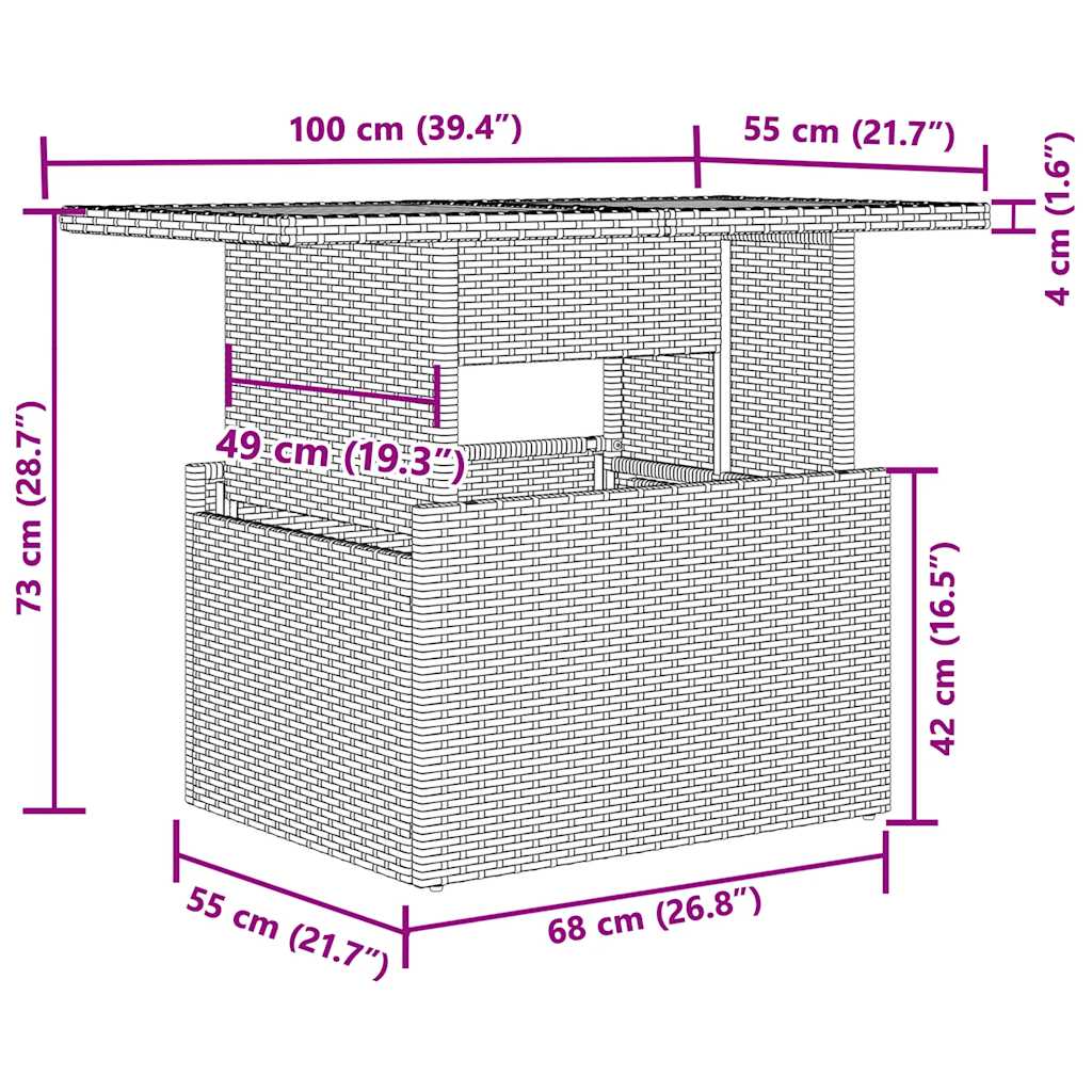 5-delige Loungeset met kussens poly rattan zwart
