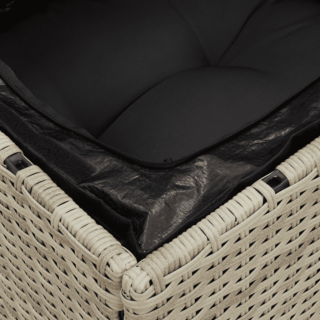 12-delige Loungeset met kussens poly rattan lichtgrijs