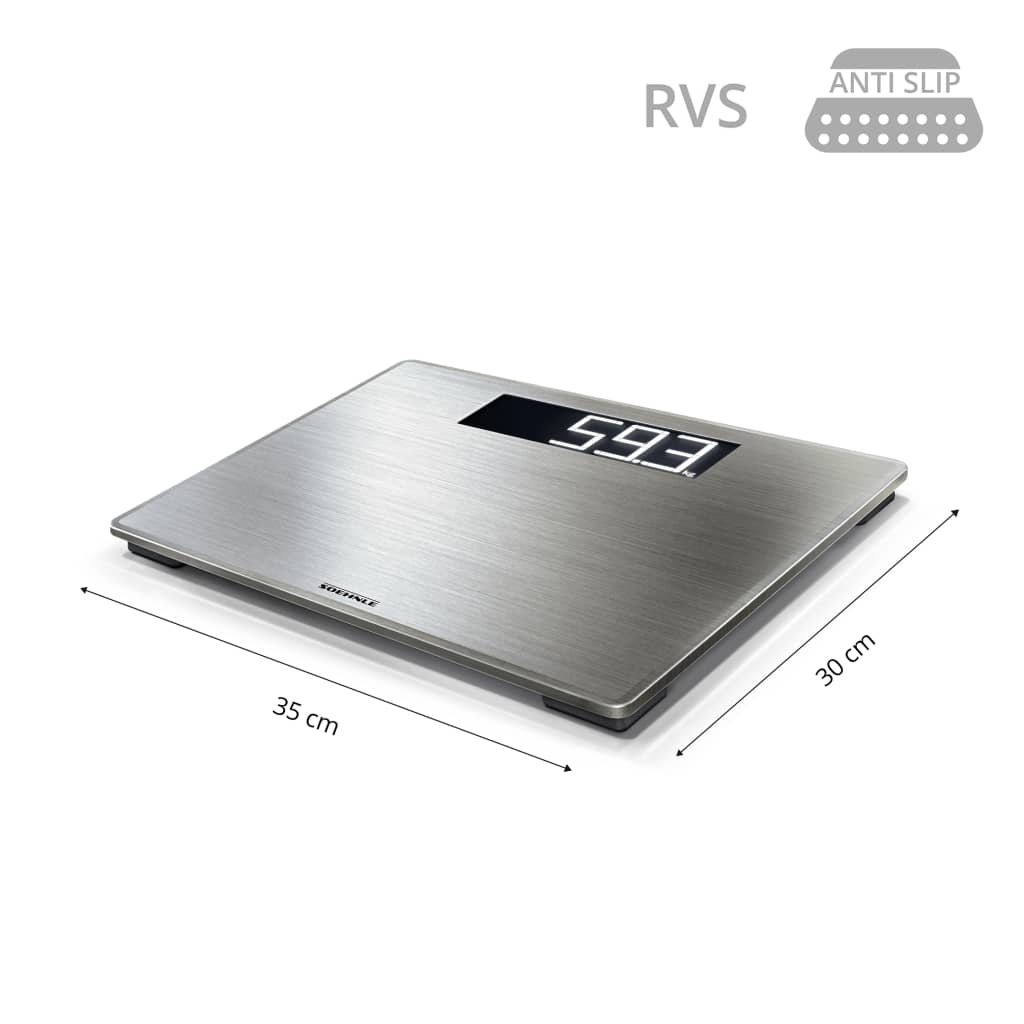 Soehnle Personenweegschaal Style Sense Safe 300 180 kg zilver 63867 is nu te koop bij PeponiXL, paradijselijk wonen!