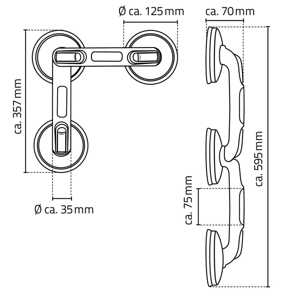 RIDDER Wandbeugel met zuignappen gebogen Premium wit is nu te koop bij PeponiXL, paradijselijk wonen!