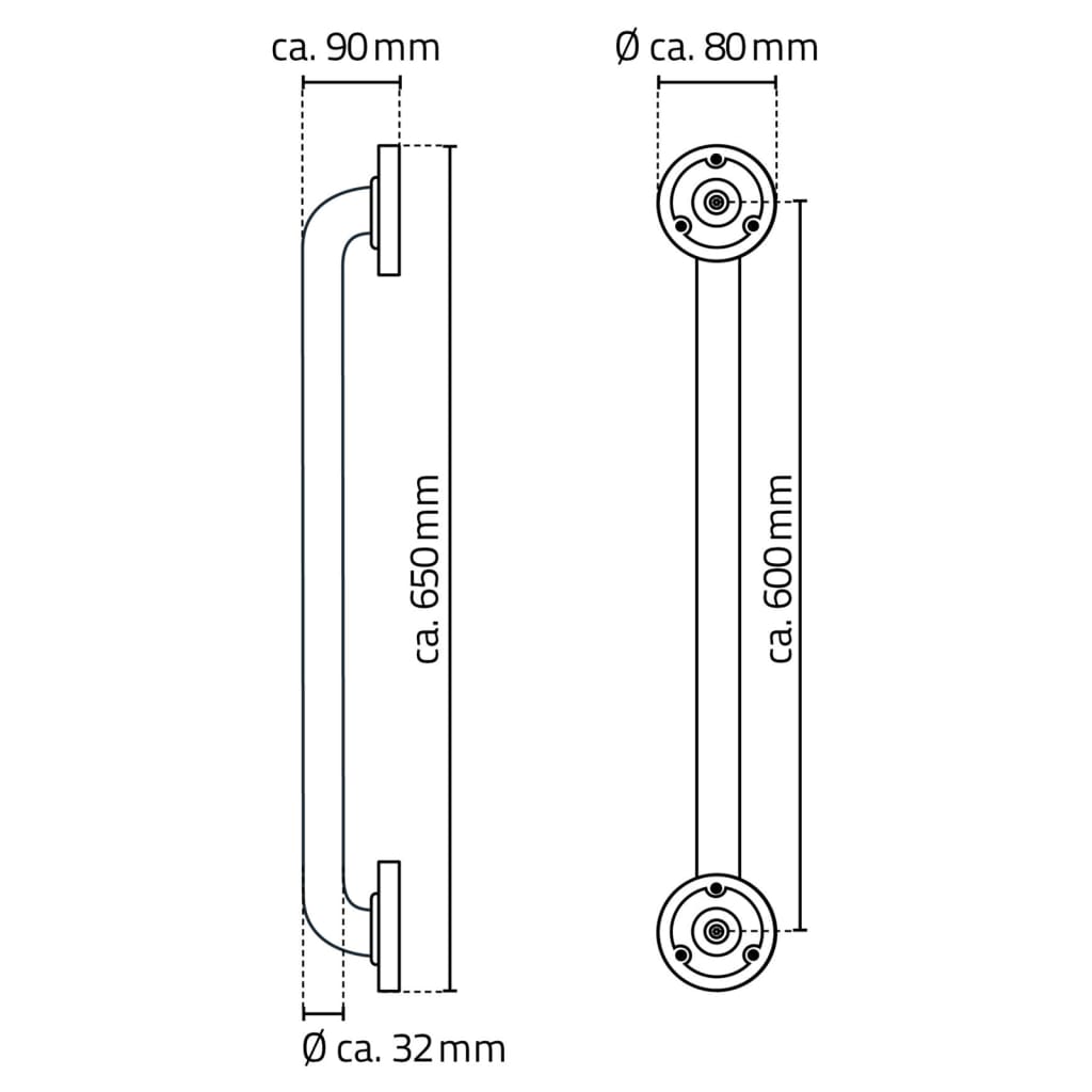 RIDDER Wandbeugel 60 cm aluminium zwart is nu te koop bij PeponiXL, paradijselijk wonen!