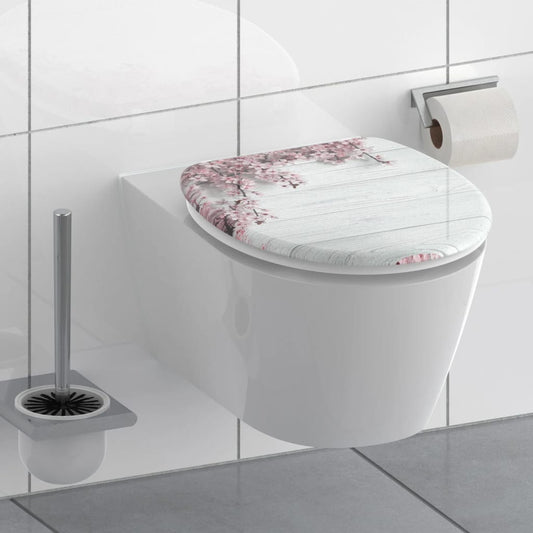 SCHÜTTE Toiletbril met soft-close FLOWERS & WOOD is nu te koop bij PeponiXL, paradijselijk wonen!