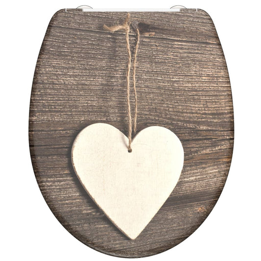 SCHÜTTE Toiletbril met soft-close WOOD HEART duroplast met print is nu te koop bij PeponiXL, paradijselijk wonen!