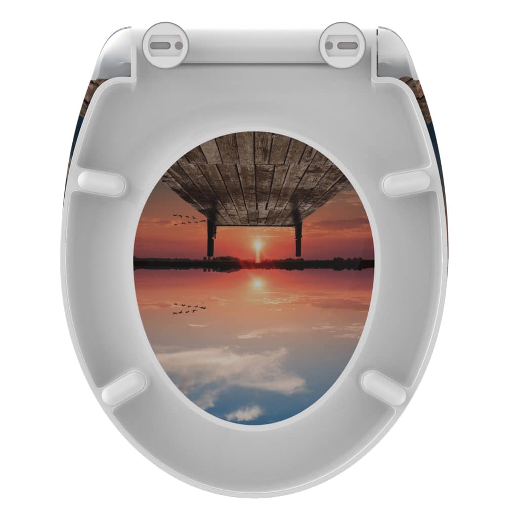 SCHÜTTE Toiletbril met soft-close quick-release SUNSET SKY is nu te koop bij PeponiXL, paradijselijk wonen!