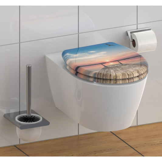 SCHÜTTE Toiletbril met soft-close quick-release SUNSET SKY is nu te koop bij PeponiXL, paradijselijk wonen!