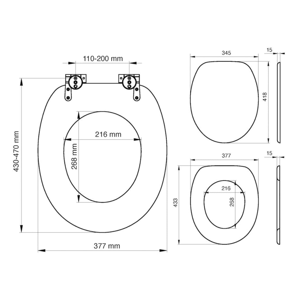 Tiger Soft-close toiletbril Scaffold MDF bruin 252022546 is nu te koop bij PeponiXL, paradijselijk wonen!