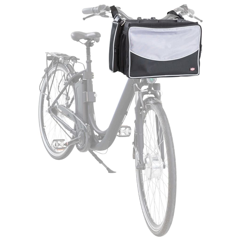 TRIXIE Fietsmand voor huisdieren voorop 41x26x26 cm zwart en grijs is nu te koop bij PeponiXL, paradijselijk wonen!