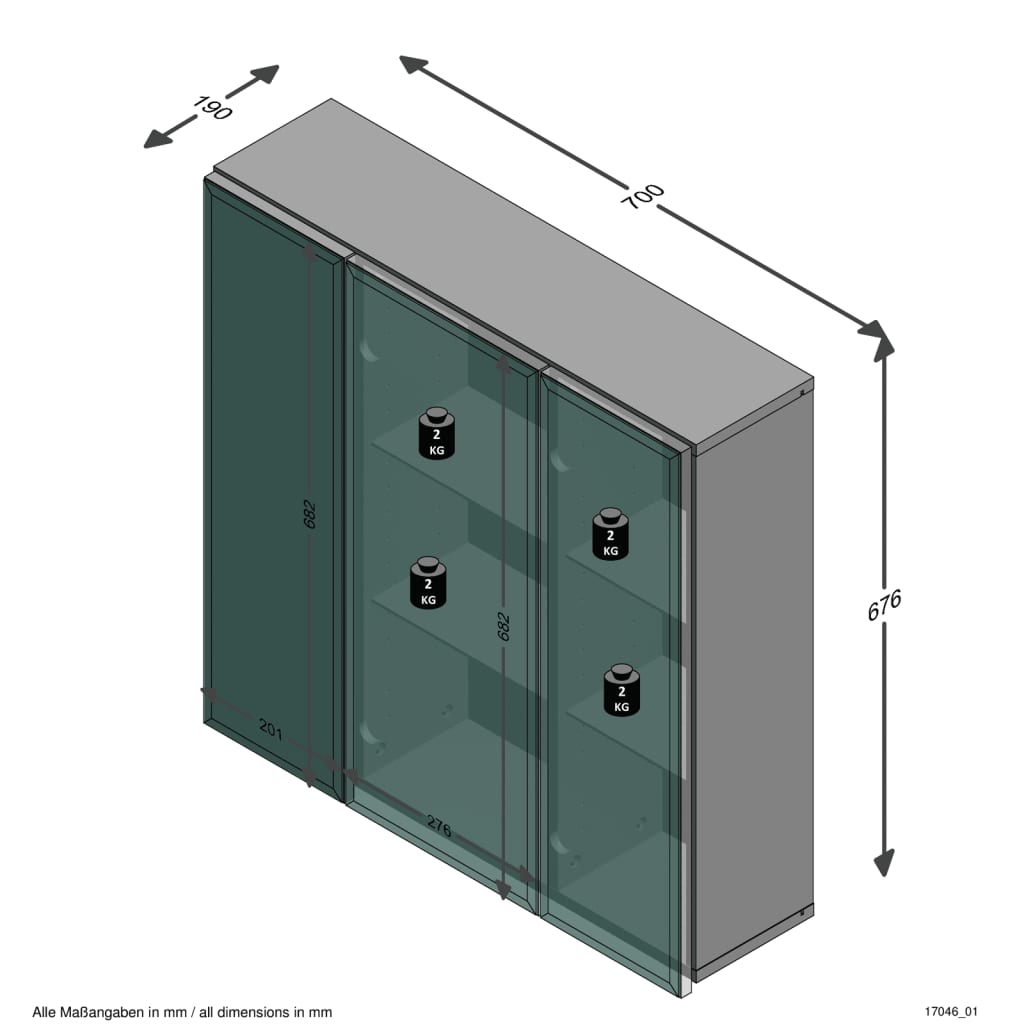 FMD Badkamerkast met spiegel 70x19x67,6 cm wit is nu te koop bij PeponiXL, paradijselijk wonen!