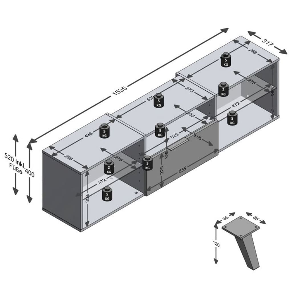 FMD TV-meubel 153,5x31,7x52 cm zwart is nu te koop bij PeponiXL, paradijselijk wonen!