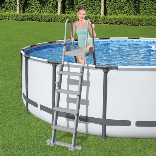 Zwembadladder Flowclear met 4 treden 132 cm is nu te koop bij PeponiXL, paradijselijk wonen!