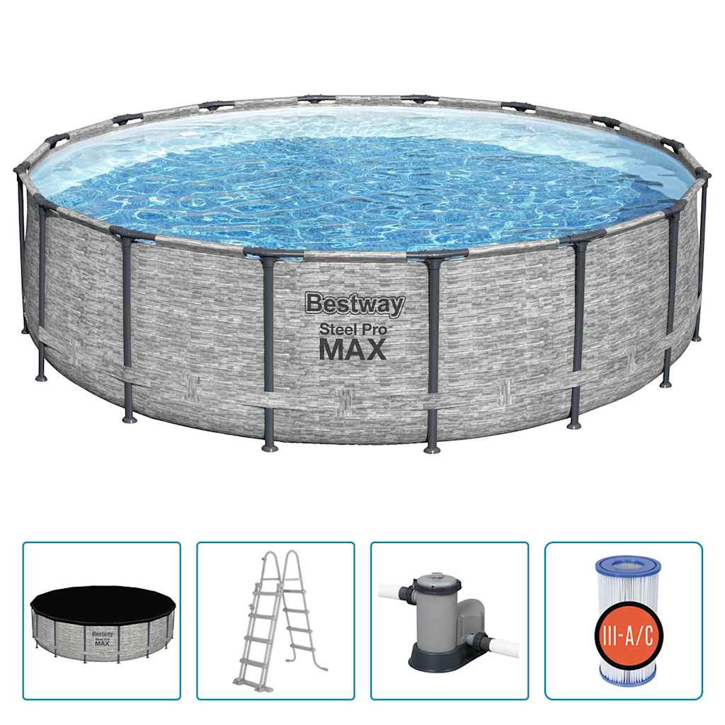 Zwembad Power Steel rond 488x122 cm is nu te koop bij PeponiXL, paradijselijk wonen!
