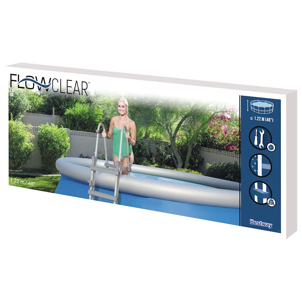 Zwembadladder Flowclear met 4 treden 122 cm is nu te koop bij PeponiXL, paradijselijk wonen!