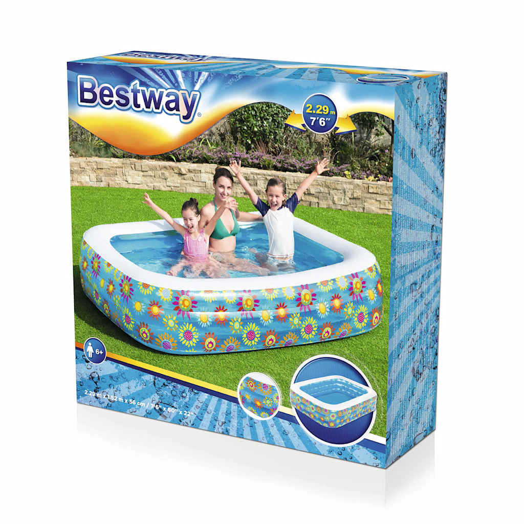 Kinderzwembad opblaasbaar 229x152x56 cm blauw is nu te koop bij PeponiXL, paradijselijk wonen!
