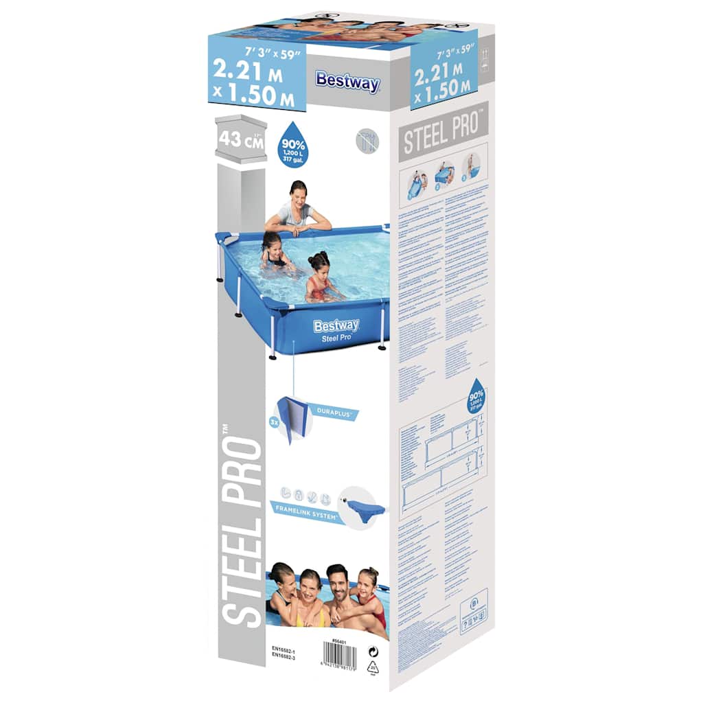 Zwembad Steel Pro 221x150x43 cm is nu te koop bij PeponiXL, paradijselijk wonen!