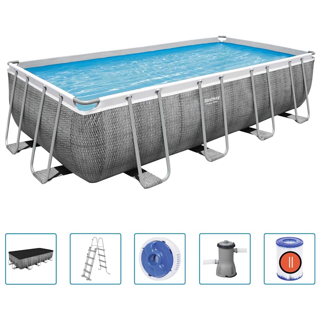 Zwembadset Power Steel rechthoekig 488x244x122 cm is nu te koop bij PeponiXL, paradijselijk wonen!