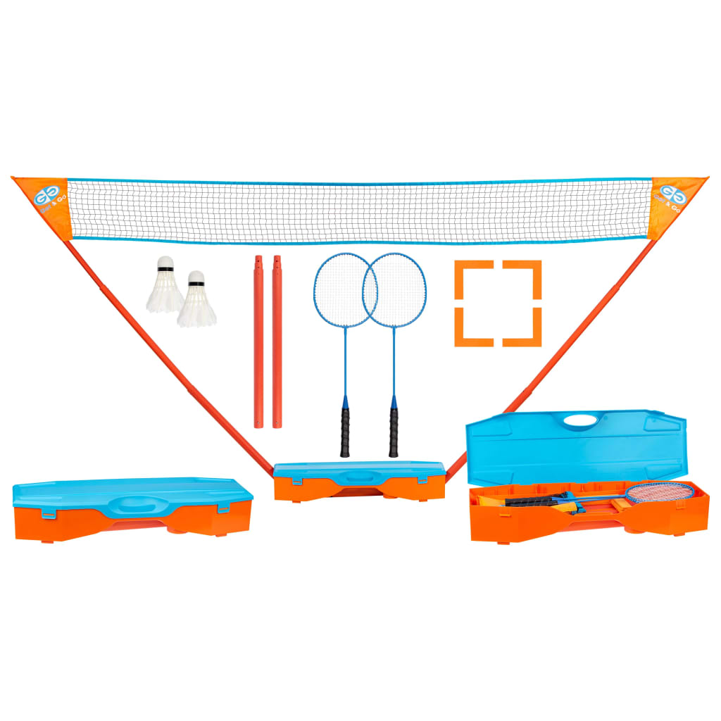 Get & Go Instant Badmintonspeelset blauw en oranje is nu te koop bij PeponiXL, paradijselijk wonen!