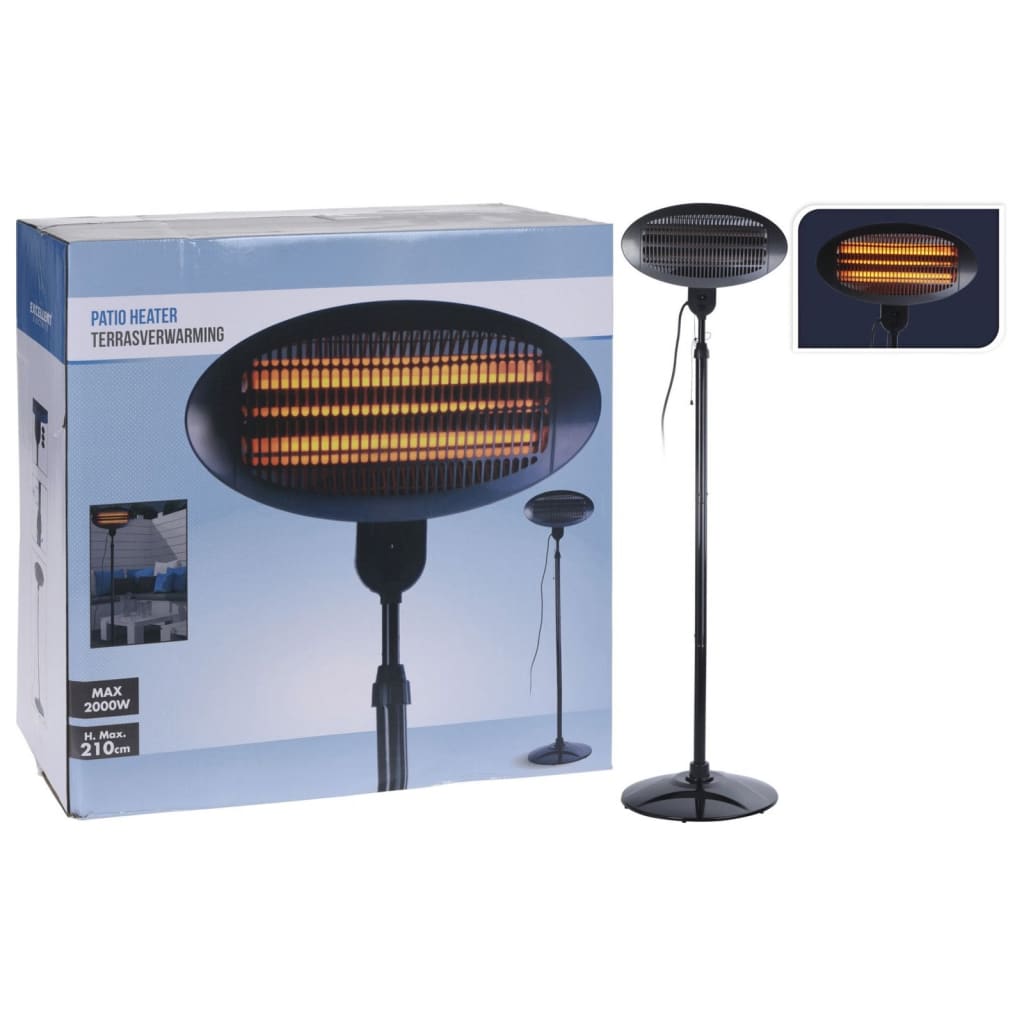 Excellent Electrics Terrasverwarmer staand 2000 W quartz zwart is nu te koop bij PeponiXL, paradijselijk wonen!