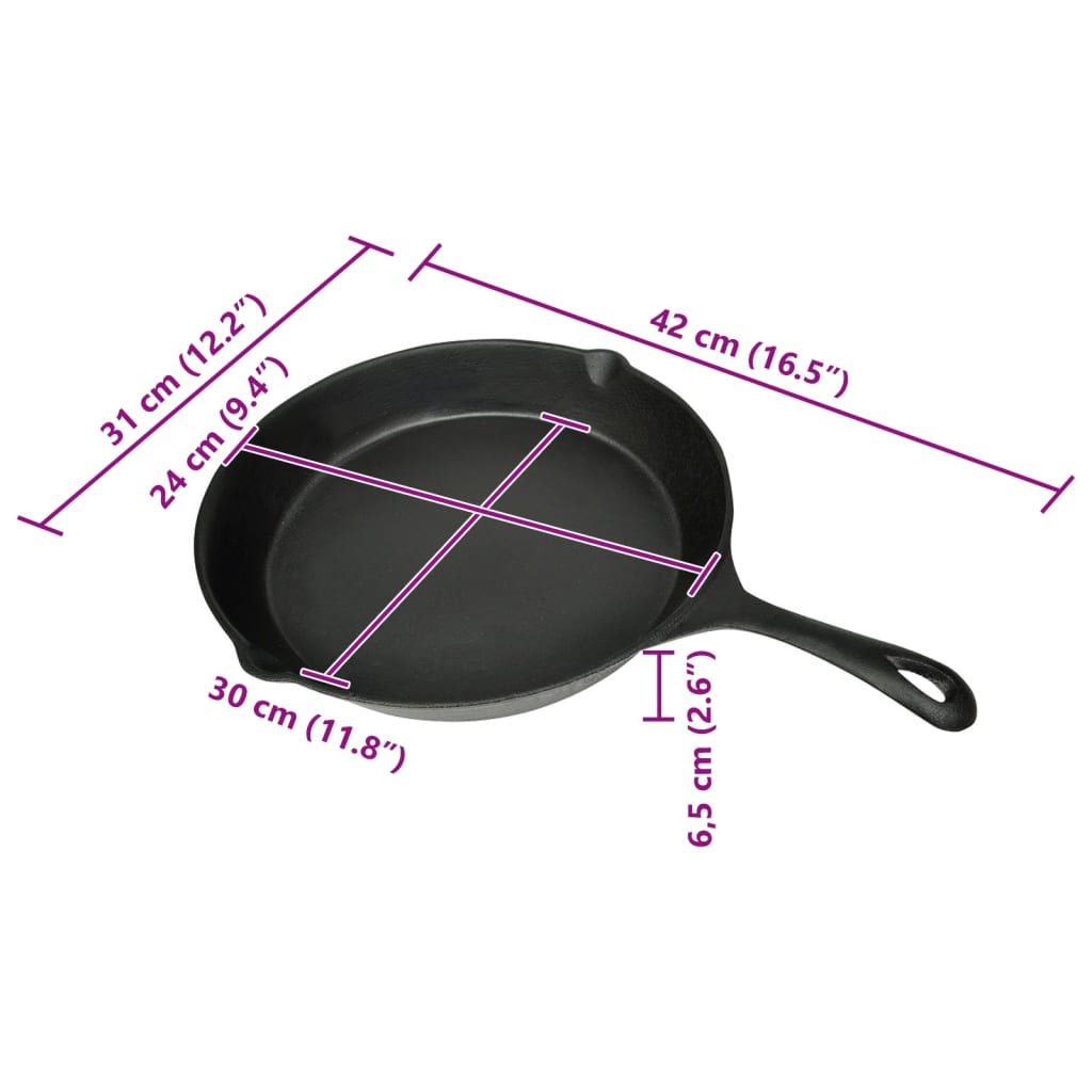 Koekenpan gietijzer 30 cm rond is nu te koop bij PeponiXL, paradijselijk wonen!