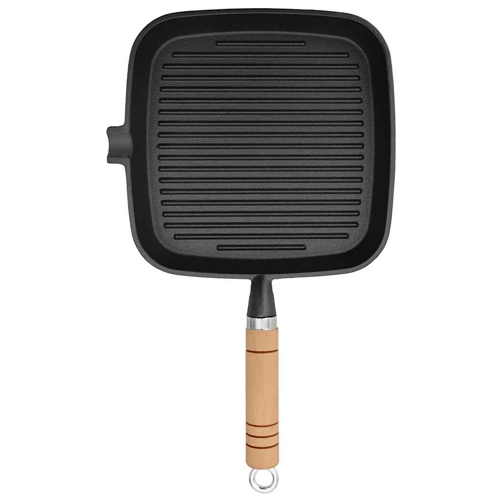 Grillpan met houten handvat gietijzer 20x20 cm is nu te koop bij PeponiXL, paradijselijk wonen!