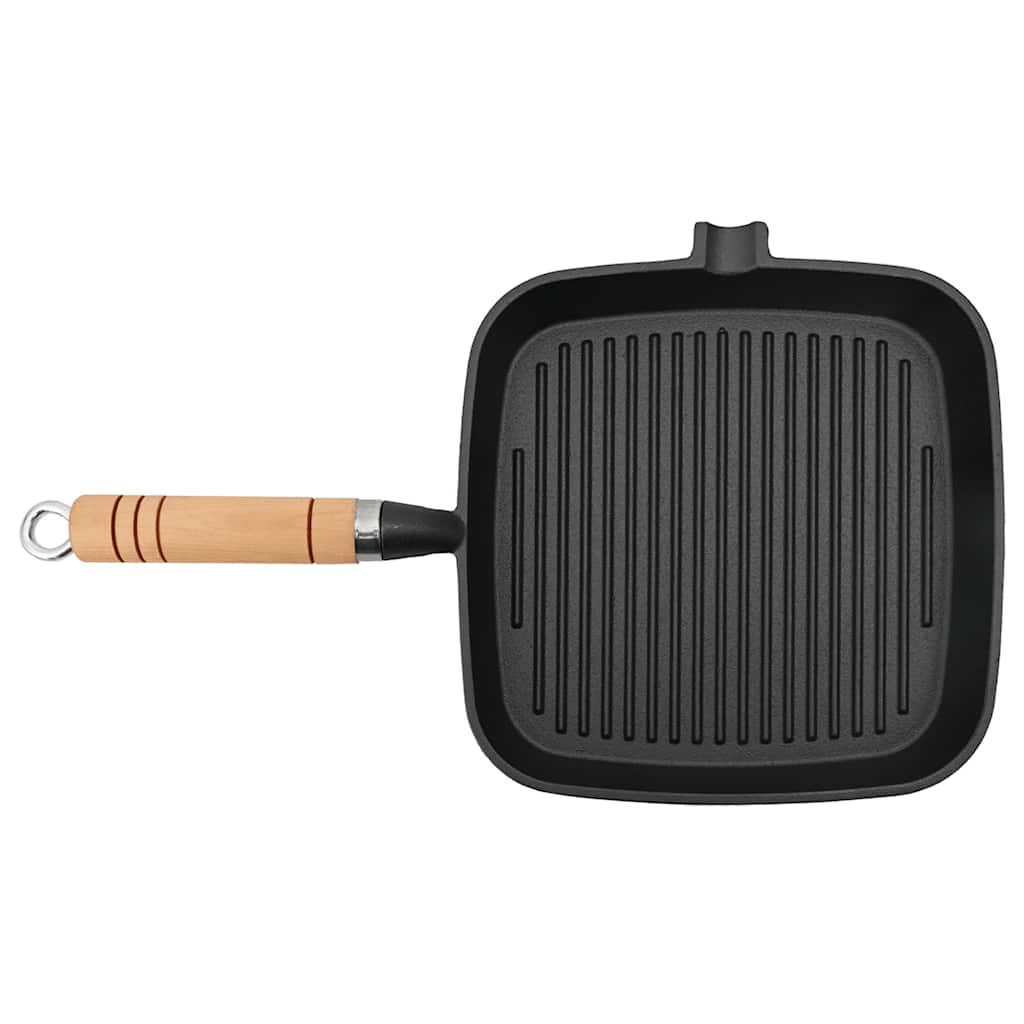 Grillpan met houten handvat gietijzer 20x20 cm is nu te koop bij PeponiXL, paradijselijk wonen!