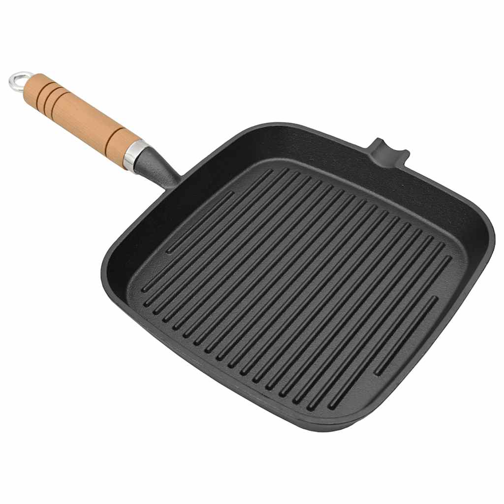 Grillpan met houten handvat gietijzer 20x20 cm is nu te koop bij PeponiXL, paradijselijk wonen!