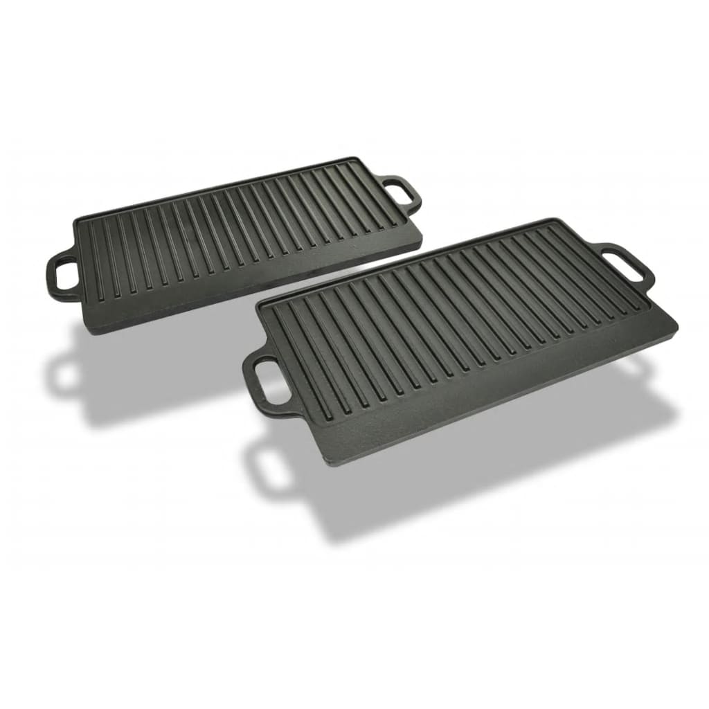 Grillplaat gietijzer dubbelzijdig 38x23 cm 2 st is nu te koop bij PeponiXL, paradijselijk wonen!