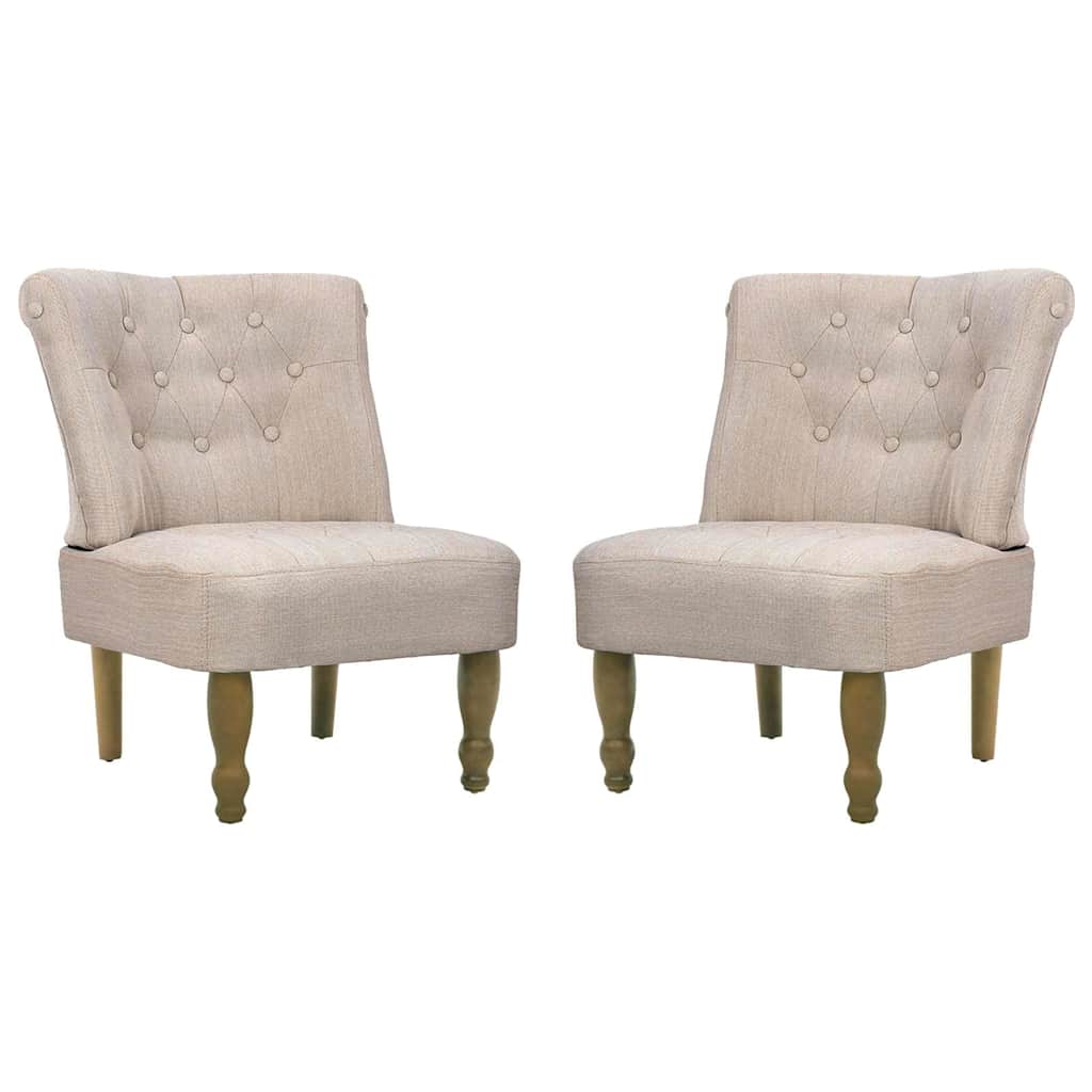 Franse stoelen 2 st stof crème is nu te koop bij PeponiXL, paradijselijk wonen!