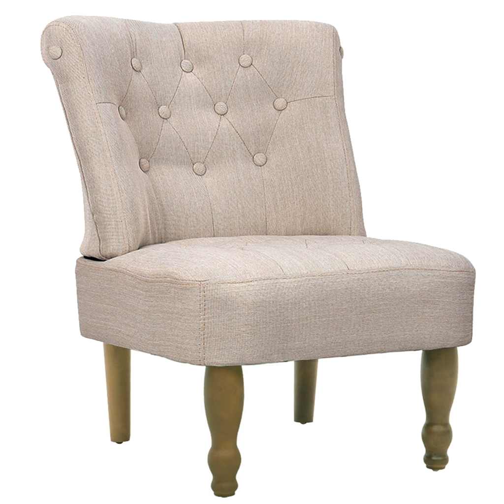 Franse stoelen 2 st stof crème is nu te koop bij PeponiXL, paradijselijk wonen!