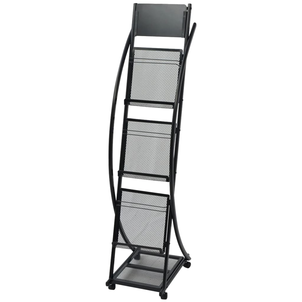 Tijdschriftenrek zwart 40x32x131 cm A4 is nu te koop bij PeponiXL, paradijselijk wonen!