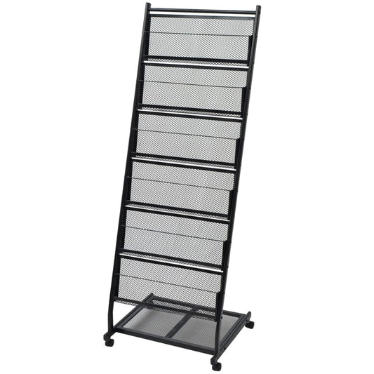 Tijdschriftenrek zwart 47,5x43x133 cm A4 is nu te koop bij PeponiXL, paradijselijk wonen!