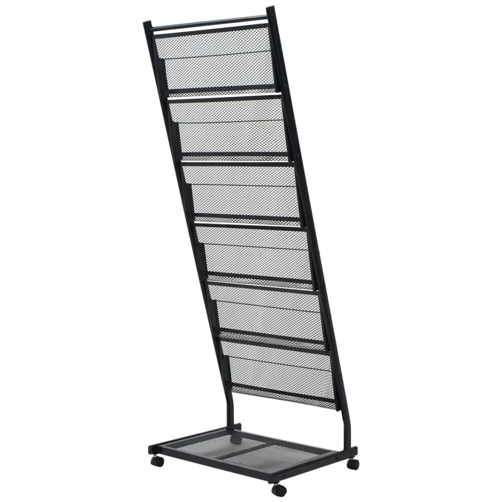 Tijdschriftenrek zwart 47,5x43x133 cm A4 is nu te koop bij PeponiXL, paradijselijk wonen!