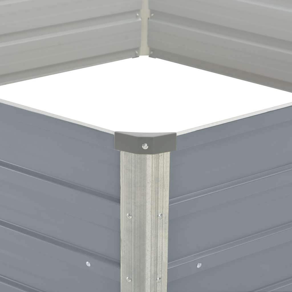 Plantenbak verhoogd 129x129x45 cm gegalvaniseerd staal grijs is nu te koop bij PeponiXL, paradijselijk wonen!