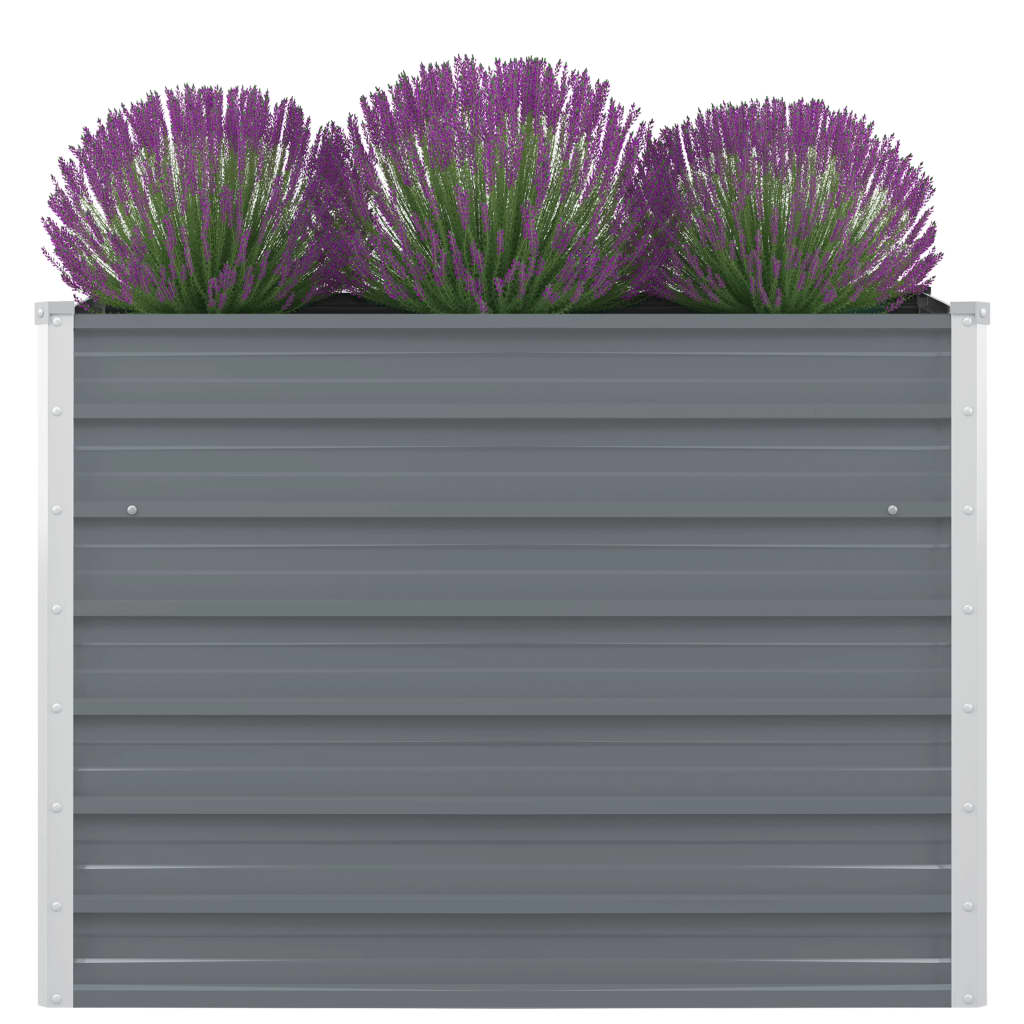 Plantenbak verhoogd 100x100x77 cm gegalvaniseerd staal grijs is nu te koop bij PeponiXL, paradijselijk wonen!
