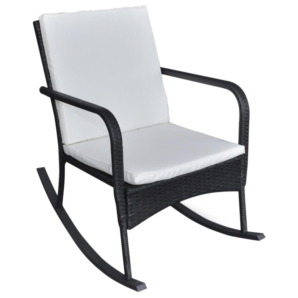Tuinschommelstoel poly rattan zwart is nu te koop bij PeponiXL, paradijselijk wonen!