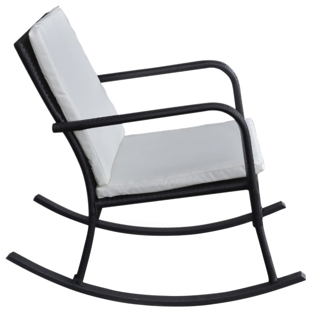 Tuinschommelstoel poly rattan zwart is nu te koop bij PeponiXL, paradijselijk wonen!