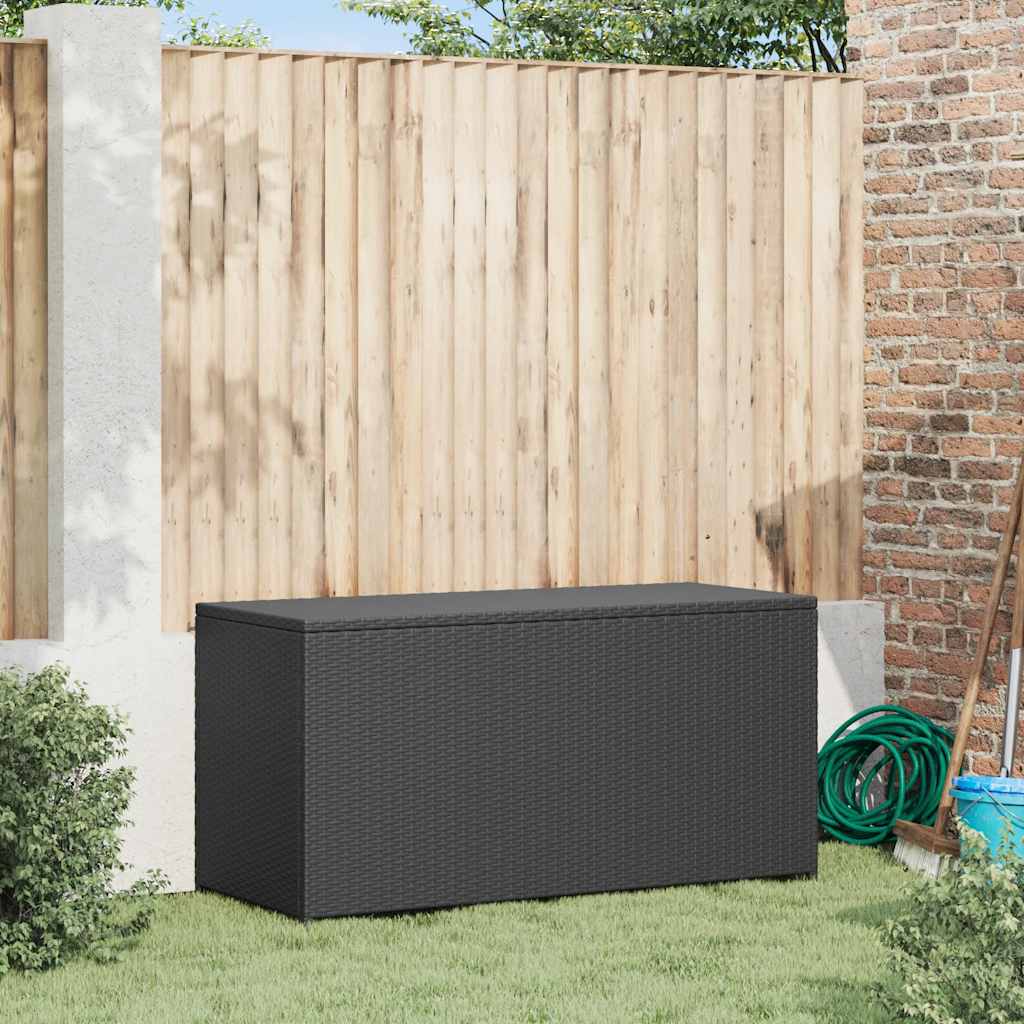 Tuinbox 120x50x60 cm poly rattan zwart is nu te koop bij PeponiXL, paradijselijk wonen!