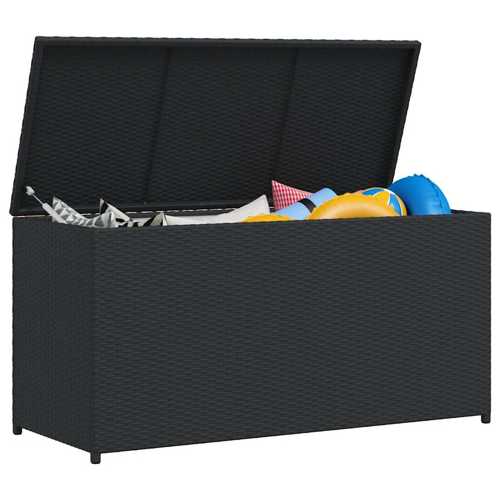 Tuinbox 120x50x60 cm poly rattan zwart is nu te koop bij PeponiXL, paradijselijk wonen!