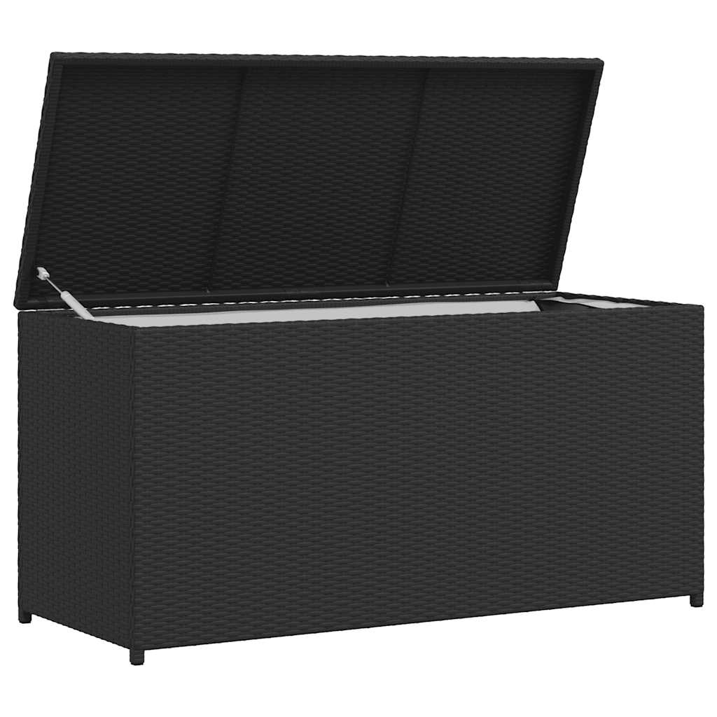 Tuinbox 120x50x60 cm poly rattan zwart is nu te koop bij PeponiXL, paradijselijk wonen!