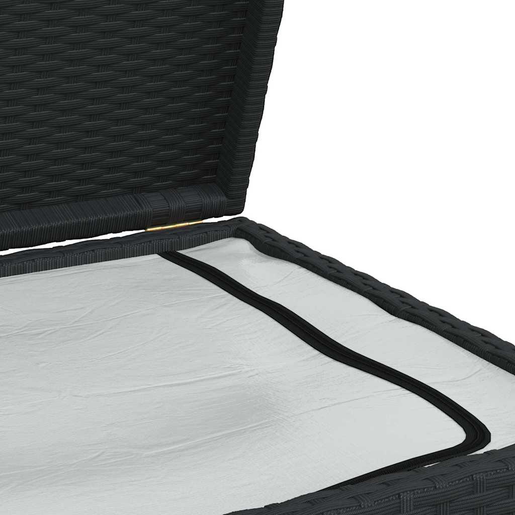 Tuinbox 120x50x60 cm poly rattan zwart is nu te koop bij PeponiXL, paradijselijk wonen!