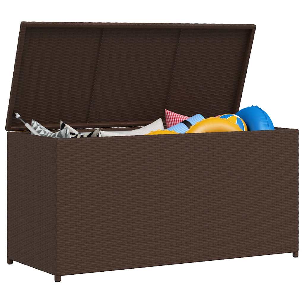 Tuinbox 120x50x60 cm poly rattan bruin is nu te koop bij PeponiXL, paradijselijk wonen!