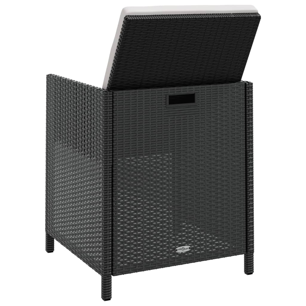 5-delige Tuinset poly rattan en acaciahout zwart is nu te koop bij PeponiXL, paradijselijk wonen!