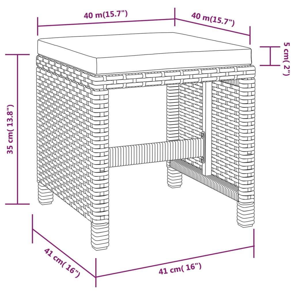 5-delige Tuinset poly rattan en acaciahout zwart is nu te koop bij PeponiXL, paradijselijk wonen!