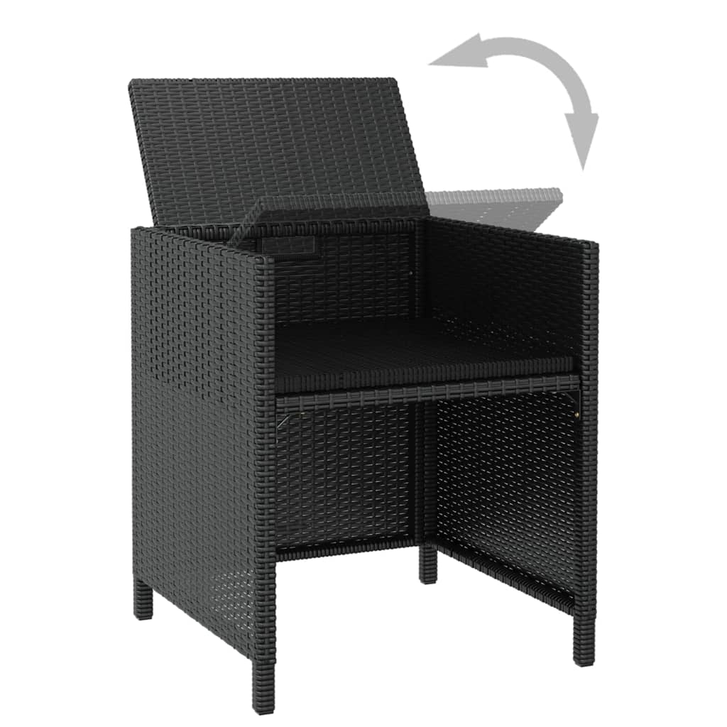 11-delige Tuinset poly rattan en acaciahout zwart is nu te koop bij PeponiXL, paradijselijk wonen!
