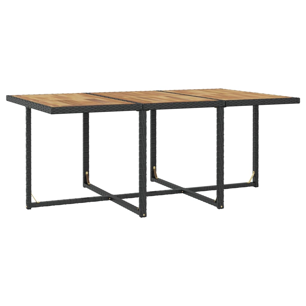 11-delige Tuinset poly rattan en acaciahout zwart is nu te koop bij PeponiXL, paradijselijk wonen!