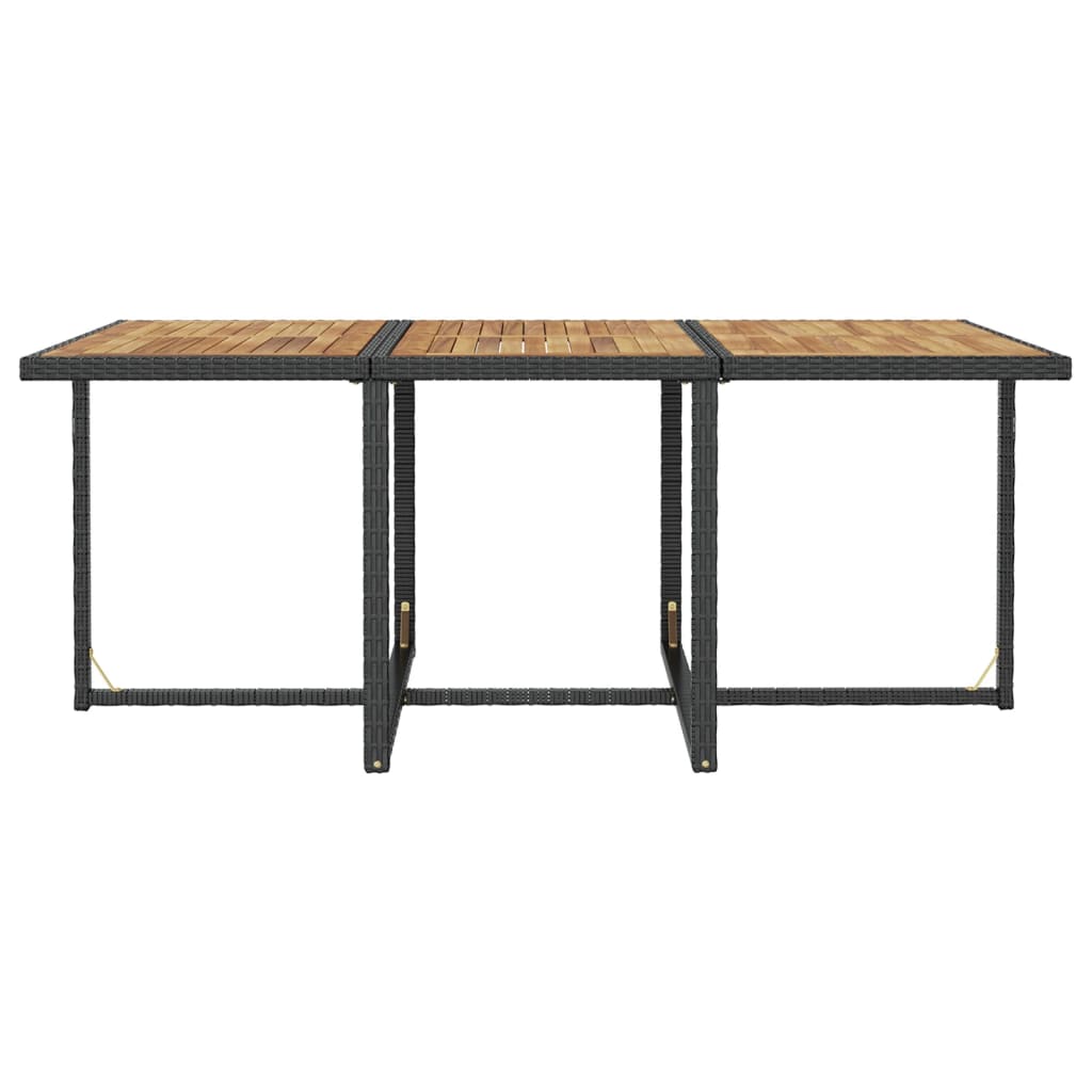 11-delige Tuinset poly rattan en acaciahout zwart is nu te koop bij PeponiXL, paradijselijk wonen!