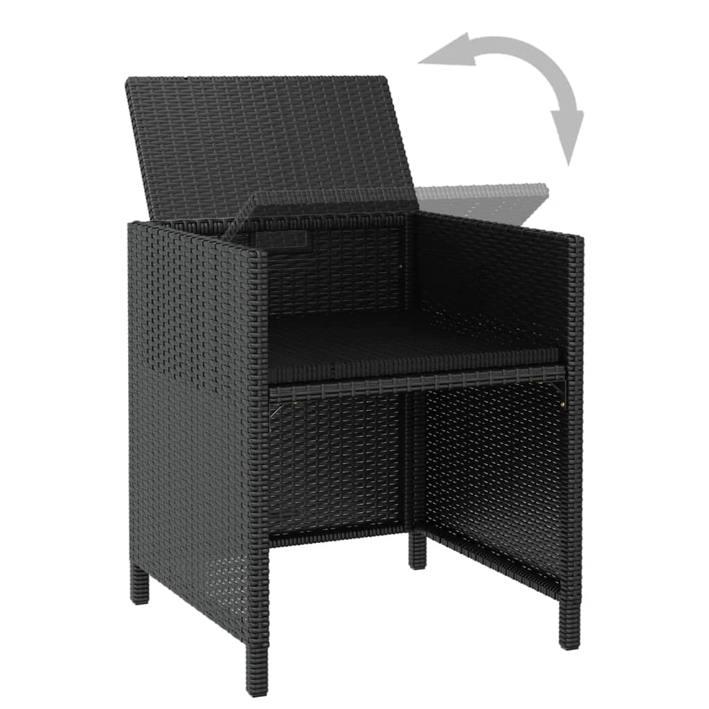 13-delige Tuinset poly rattan en acaciahout zwart is nu te koop bij PeponiXL, paradijselijk wonen!